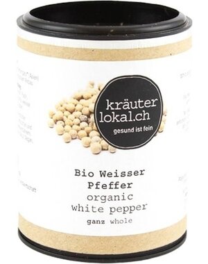 kräuterlokal Pfeffer weiss ganz, Bio, 60g