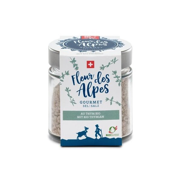 Sel des Alpes Fleur des Alpes Gourmet Salz mit Schweizer Biothymian, 130g