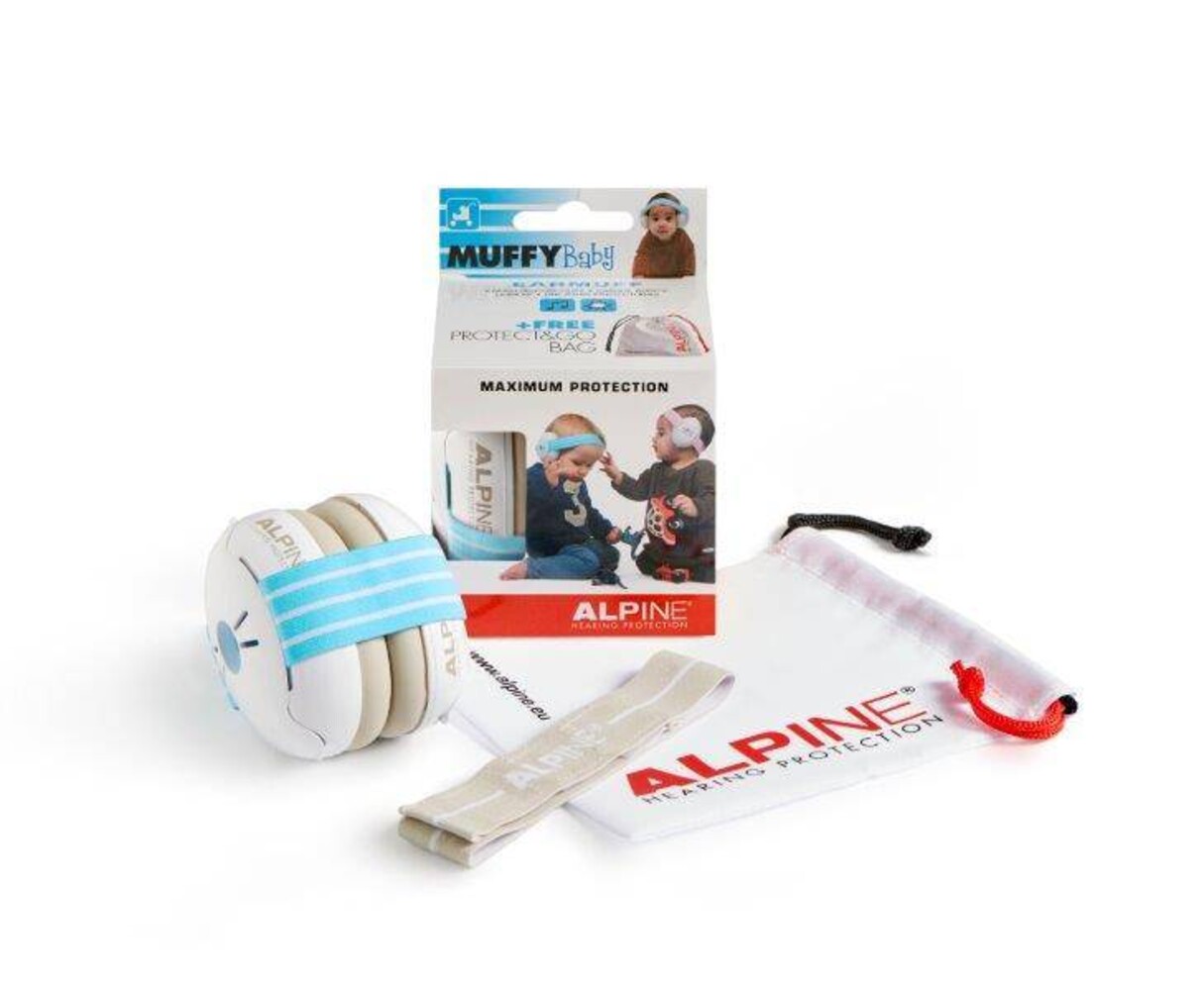 Alpine Muffy blauwe baby oorkap voor baby's en peuters Alpine Muffy blauwe baby oorkap voor baby's en peuters