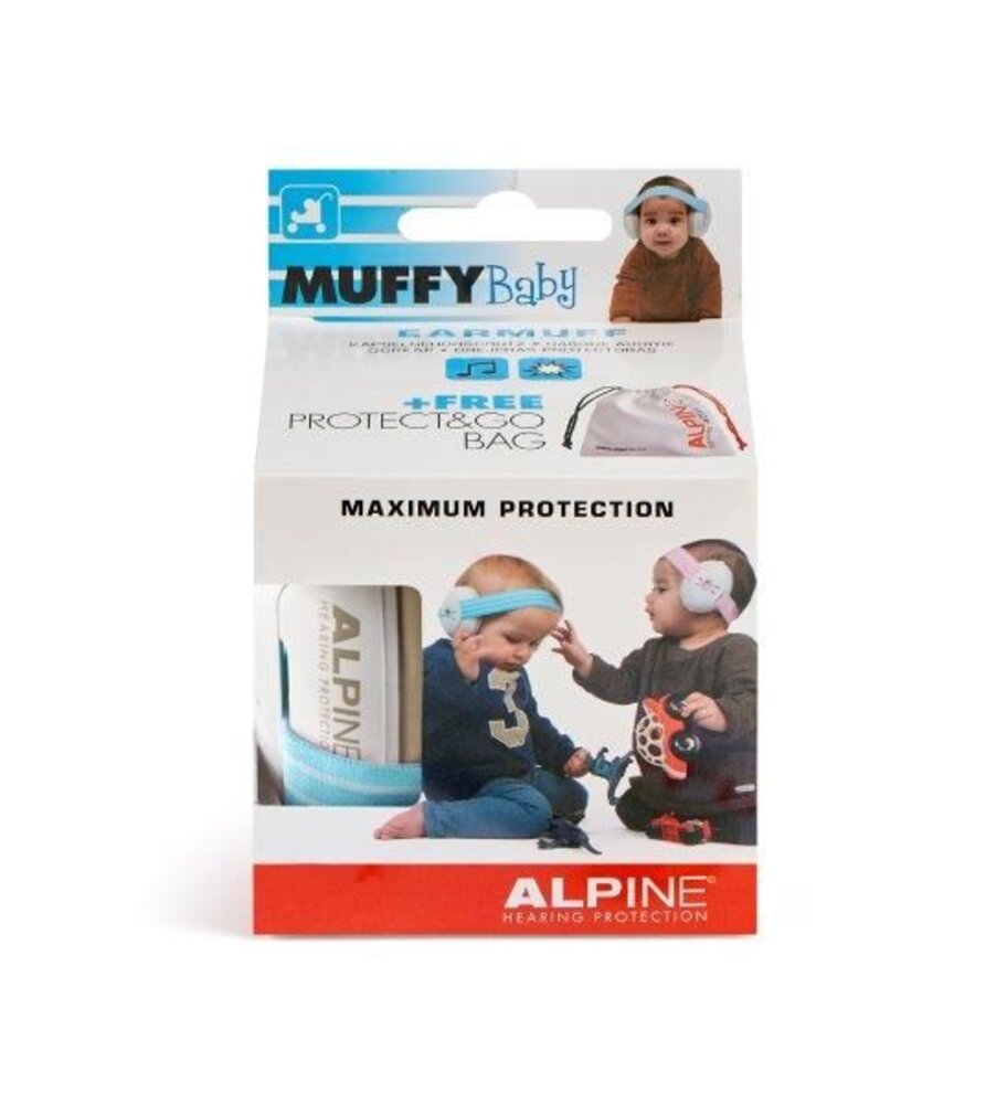 Alpine Muffy blauwe baby oorkap voor baby's en peuters Alpine Muffy blauwe baby oorkap voor baby's en peuters