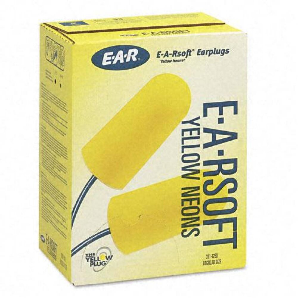 Ear / 3M Soft Yellow Neon oordopjes met koordje | SNR 36dB | Box 200 paar Ear / 3M Soft Yellow Neon oordopjes met koordje | SNR 36dB | Box 200 paar