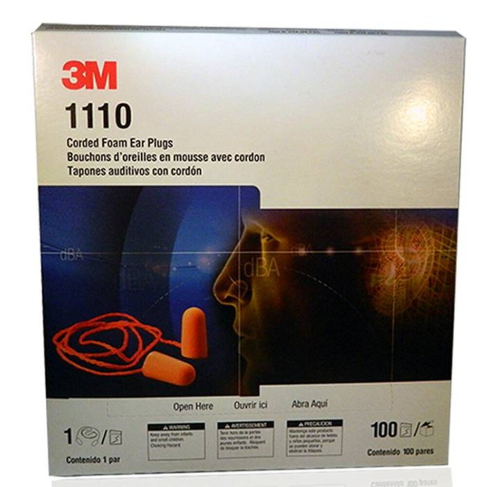 3M 1110 oranje oordoppen met koordje | SNR 37dB | 100 paar 3M 1110 oranje oordoppen met koordje | SNR 37dB | 100 paar