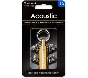 Crescendo Pro Acoustic 15, oordoppen voor hout & messing blaasinstr. Crescendo Pro Acoustic 15, oordoppen voor hout & messing blaasinstr.