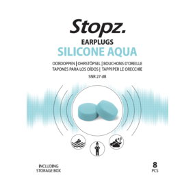 Stopz Oordoppen Silicone Aqua - 4 paar - SNR 27dB Stopz Oordoppen Silicone Aqua - 4 paar - SNR 27dB