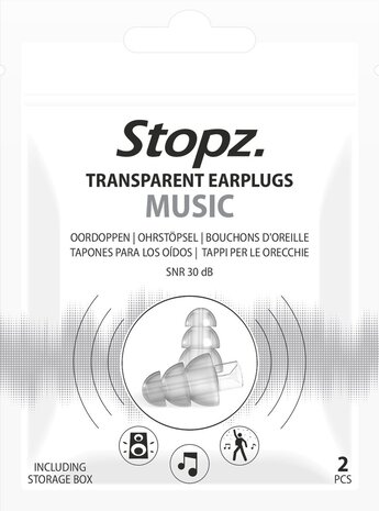 Stopz Oordoppen Music Transparant - Festivals - Concerten -  Party - 1 paar
