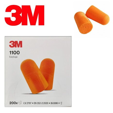 3M 1100 oranje oordoppen | SNR 35dB | 200 paar