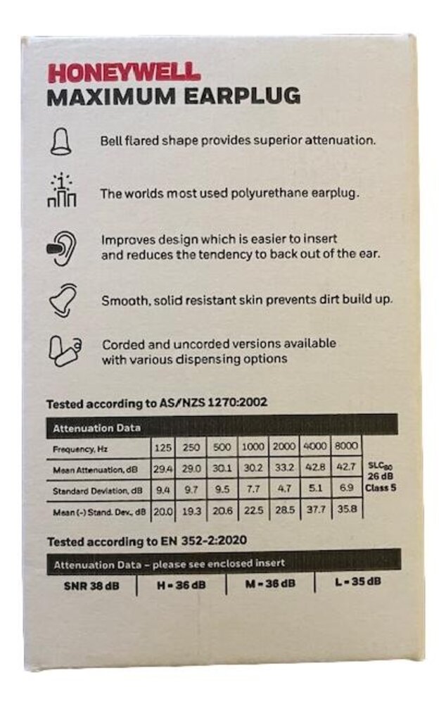 Howard Leight MAX oordopjes | SNR 38dB | 200 paar | Rood