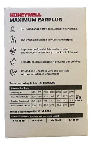 Howard Leight MAX oordopjes | SNR 38dB | 200 paar | Rood