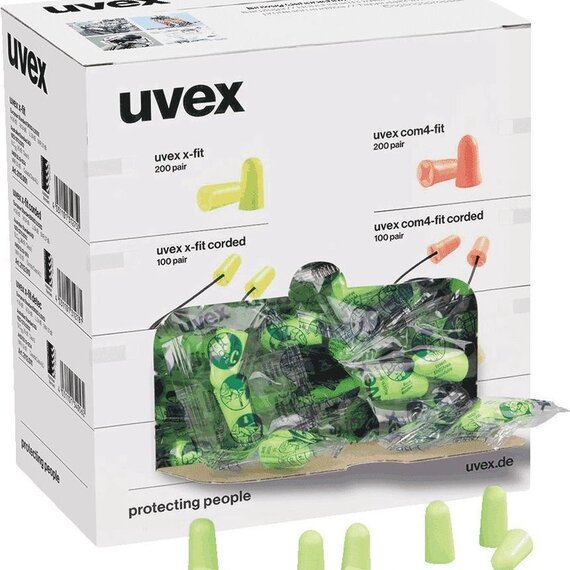 Uvex Oordopjes com4-fit zonder koord 200 paar, licht oranje