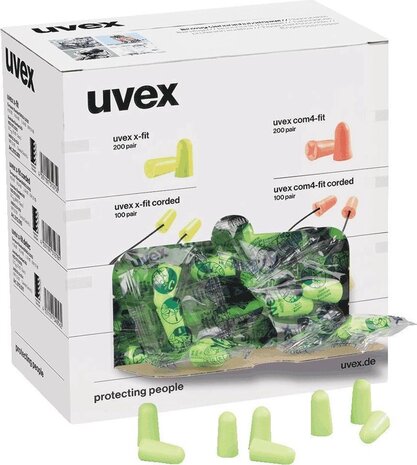 Uvex X-Fit oordopjes | SNR 37dB | Dispenserbox (Tip) Uvex X-Fit oordopjes | SNR 37dB | Dispenserbox (Tip)
