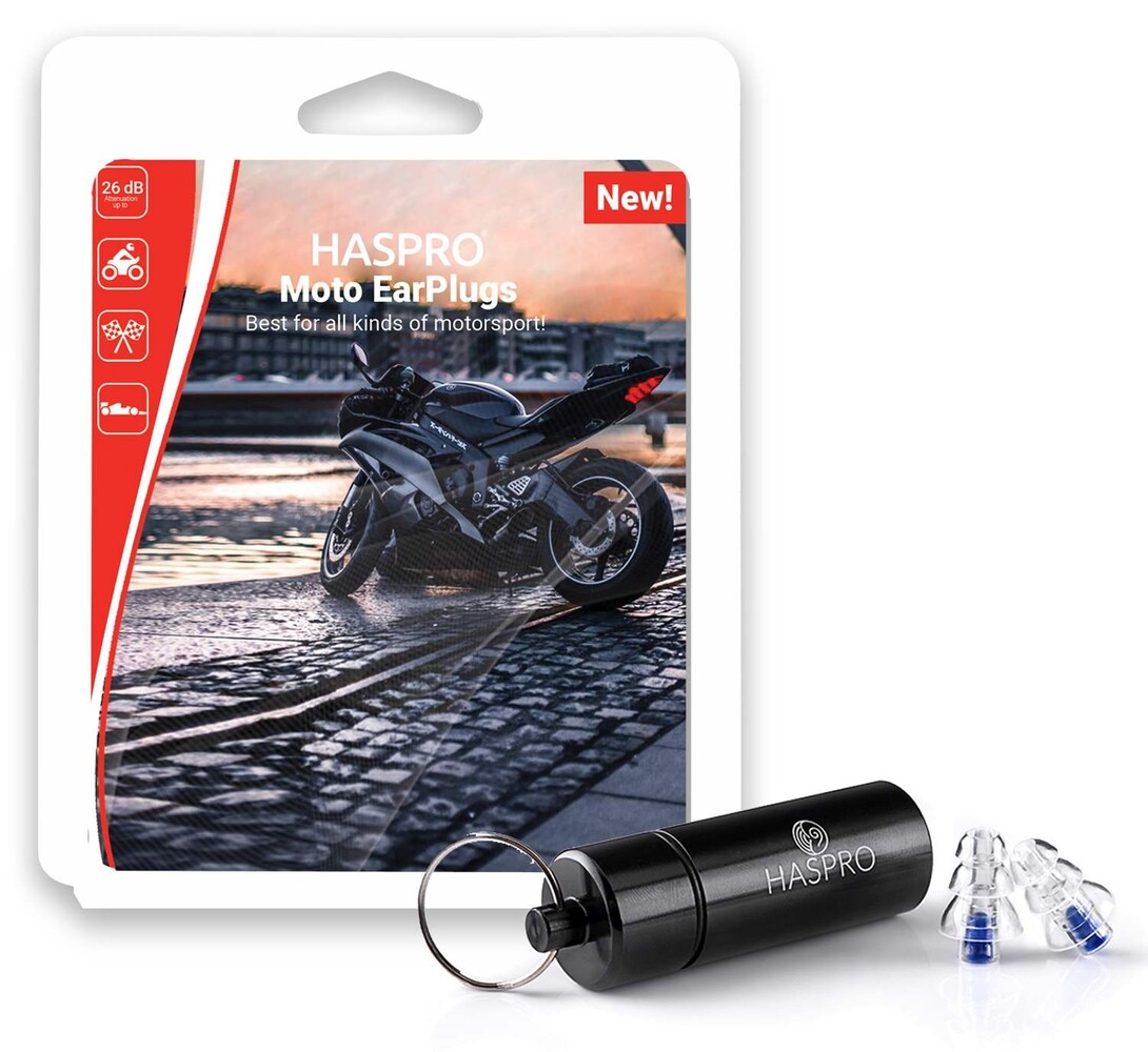 Haspro® Moto Universal – voorkom gehoorbeschadiging en vermoeidheid door windruis
