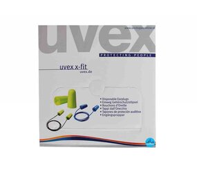 Uvex X-Fit met koord | 100 paar dispenserbox Uvex X-Fit met koord | 100 paar dispenserbox