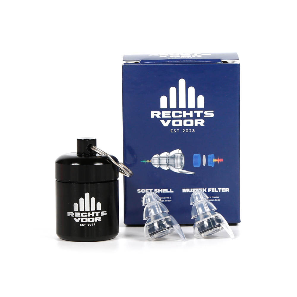 Rechtsvoor muziek oordopjes   SNR 18 dB  kies zelf je kleur filter en koker Rechtsvoor muziek oordopjes   SNR 18 dB  kies zelf je kleur filter en koker