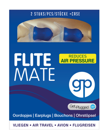 Get Plugged Flite Mate I drukregulerende oordopjes tegen oorpijn