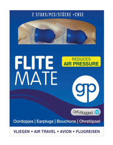 Get Plugged Flite Mate I drukregulerende oordopjes tegen oorpijn  - Copy