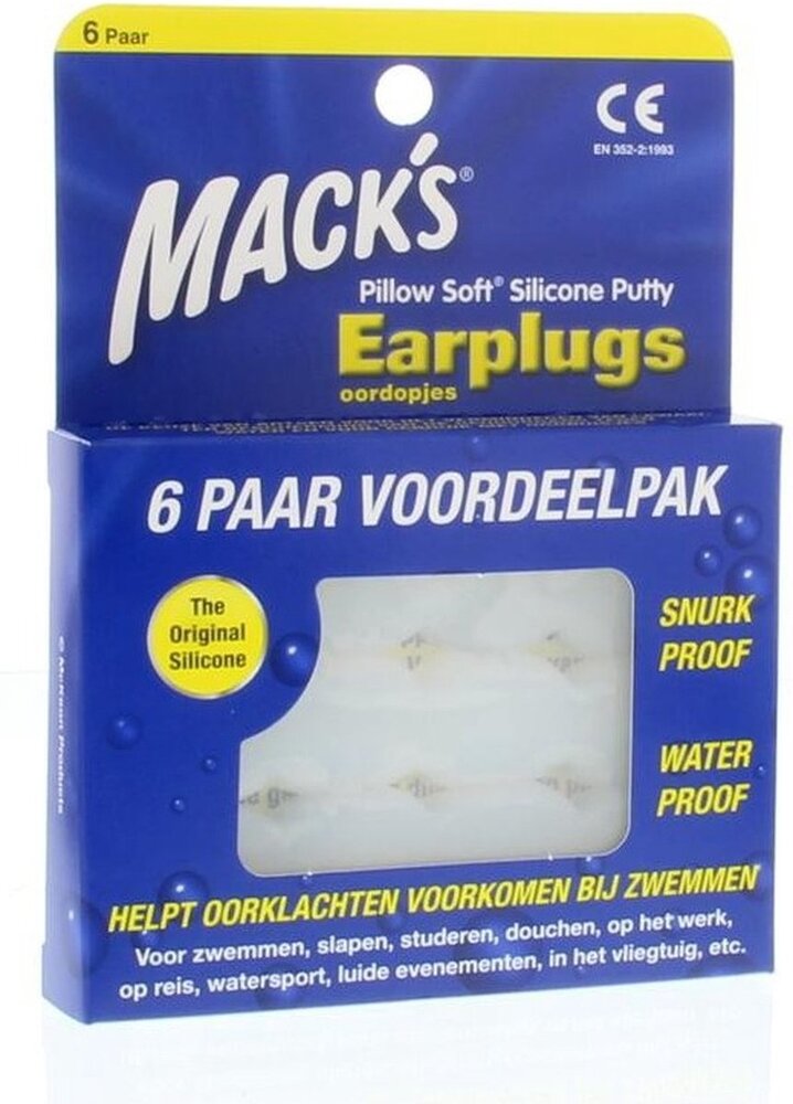 Macks Pillow soft earplugs 6 paar | tegen geluidsoverlast Macks Pillow soft earplugs 6 paar | tegen geluidsoverlast