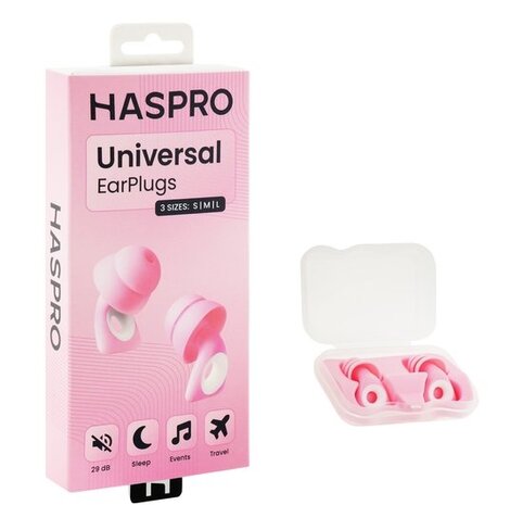 Haspro® Oordoppen voor Slapen, Reizen & Events – maat S/M/L & Opbergcase Haspro® Oordoppen voor Slapen, Reizen & Events – maat S/M/L & Opbergcase