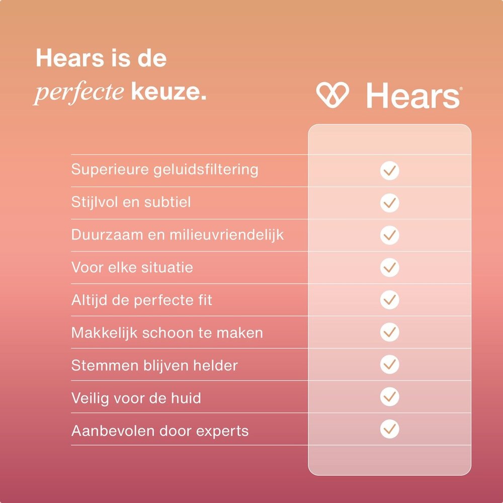 Hears One oordoppen in Clear Glass | Innovatief filter met Kristalhelder Geluid Hears One oordoppen in Clear Glass | Innovatief filter met Kristalhelder Geluid