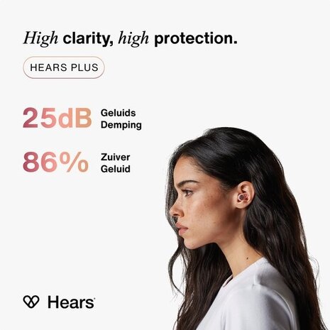 Hears Plus  oordoppen in Cabana Pink | Innovatief filter met Kristalhelder Geluid