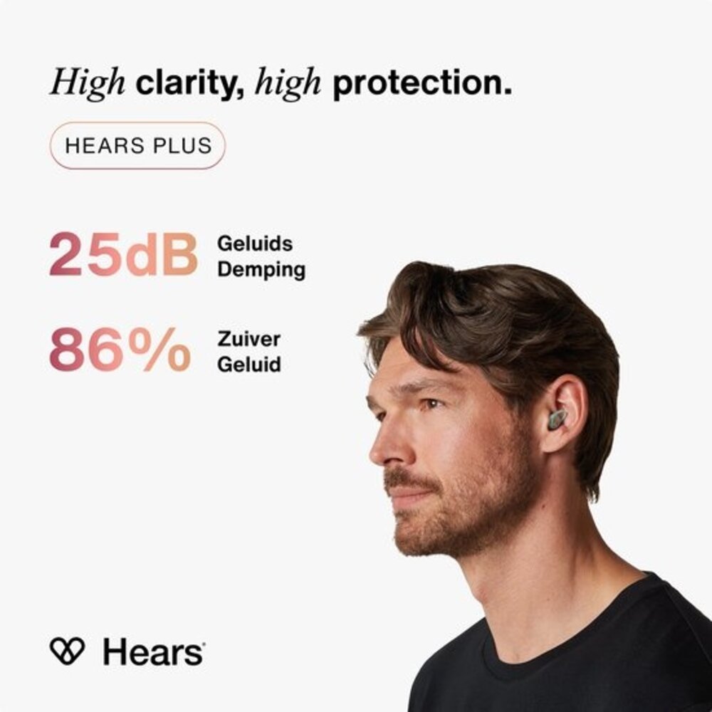 Hears Plus oordoppen in Tropical Green | Innovatief filter met Kristalhelder Geluid Hears Plus oordoppen in Tropical Green | Innovatief filter met Kristalhelder Geluid