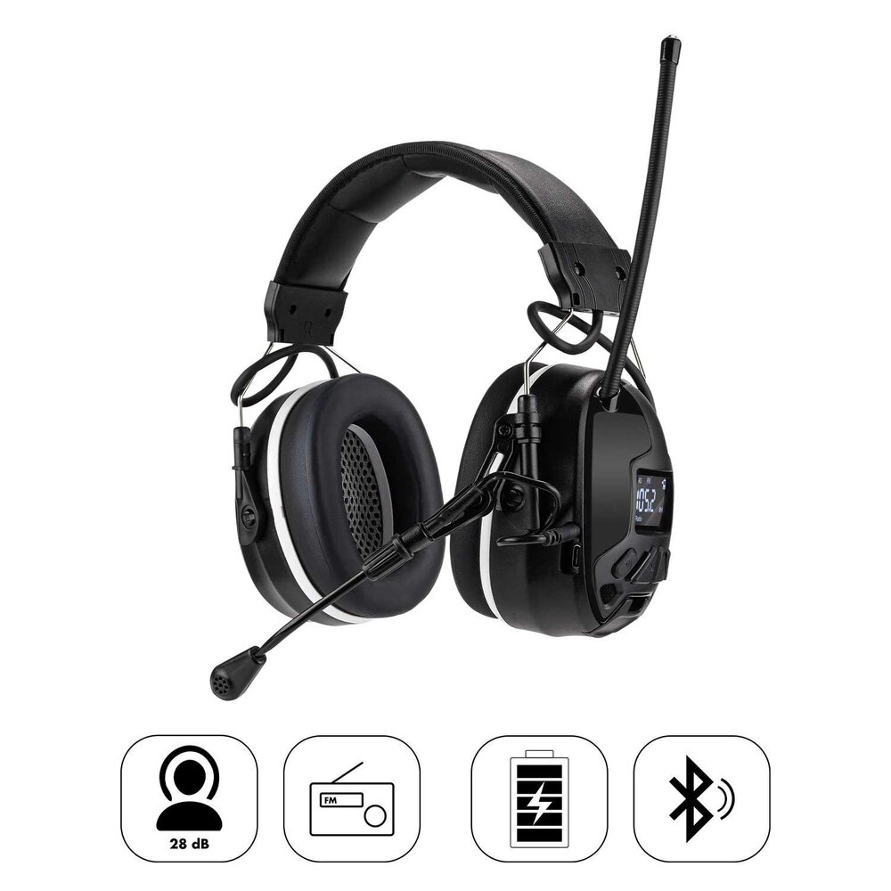 Haspro® CONNECT Actieve Oorkap | Bluetooth & FM Radio | SNR 34dB Haspro® CONNECT Actieve Oorkap | Bluetooth & FM Radio | SNR 34dB