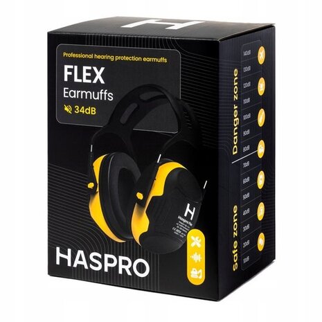 Haspro® FLEX Oorkap Hoge Demping | SNR 34dB | Lichtgewicht Haspro® FLEX Oorkap Hoge Demping | SNR 34dB | Lichtgewicht