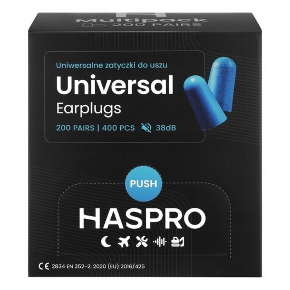 Haspro® BOX Oordopjes Hoge Demping | SNR 38dB | 200 Paar Haspro® BOX Oordopjes Hoge Demping | SNR 38dB | 200 Paar