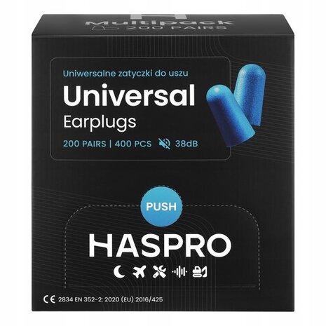 Haspro® BOX Oordopjes Hoge Demping | SNR 38dB | 200 Paar Haspro® BOX Oordopjes Hoge Demping | SNR 38dB | 200 Paar
