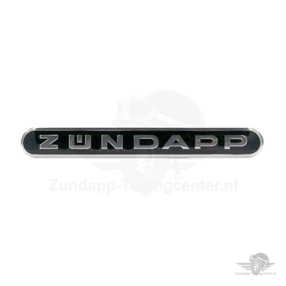 Zundapp Tankembleem lang Aluminium Zwart