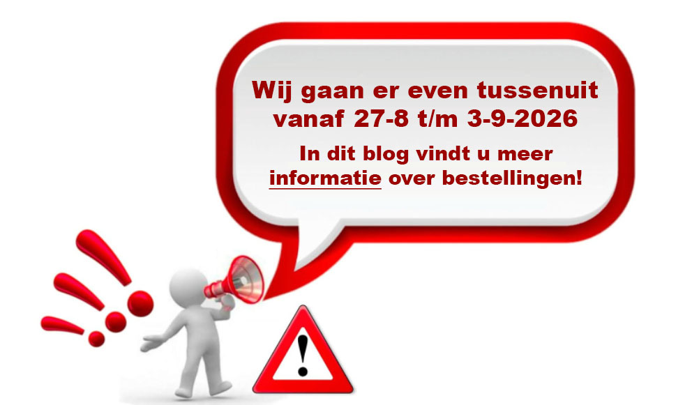 Bestellen tussen 27-8 en 3-9-2026
