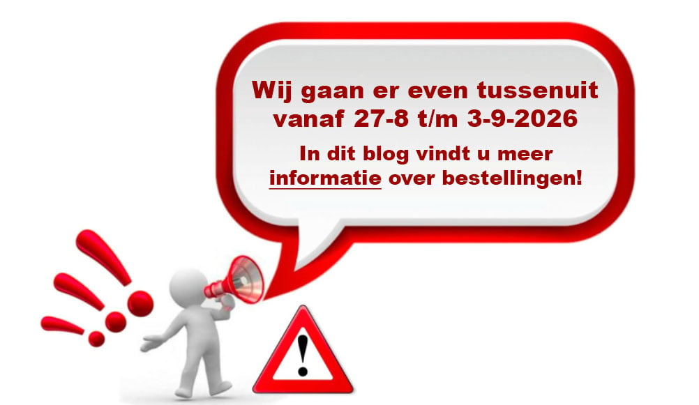 Bestellen tussen 27-8 en 3-9-2026