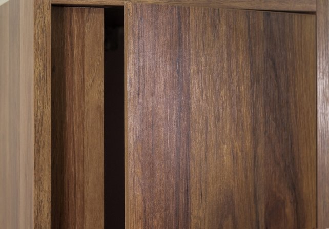 Creavit Sally Badkamermeubel Garda Walnoot 120x45x50cm Dubbele wastafel keramisch met overloop  2x lades softclose Walnoot