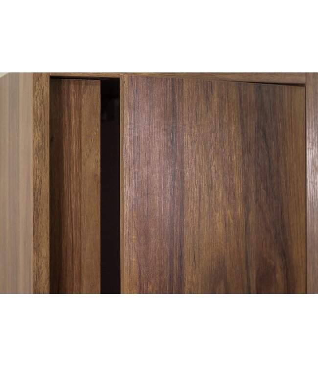Creavit Sally Badkamermeubel Garda Walnoot 120x45x50cm Dubbele wastafel keramisch met overloop  2x lades softclose Walnoot