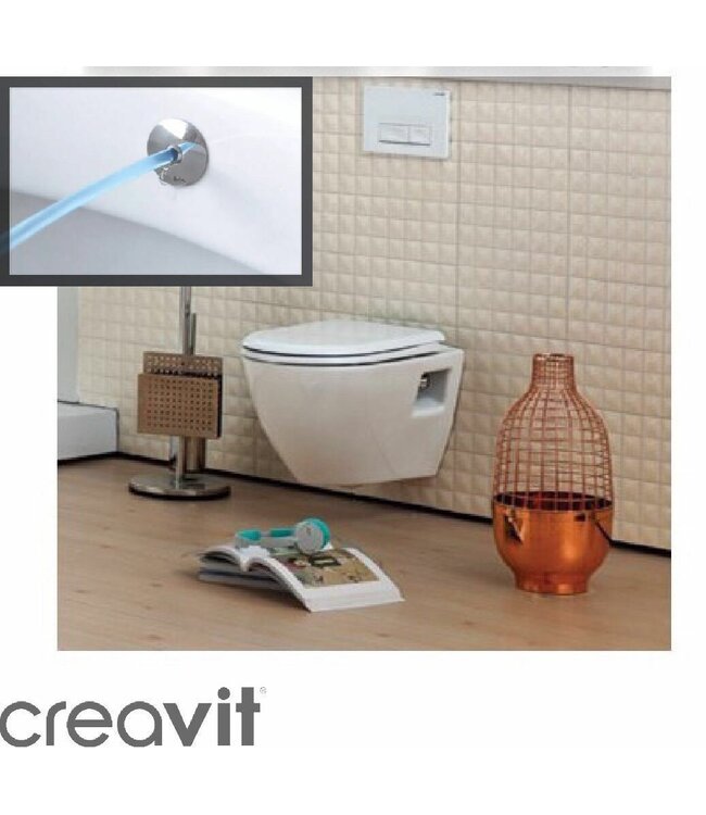 Creavit TP325 Hangtoilet met Bidet 49,5x35,5x33,5cm EasyClean Glans Wit excl.toilet-bril