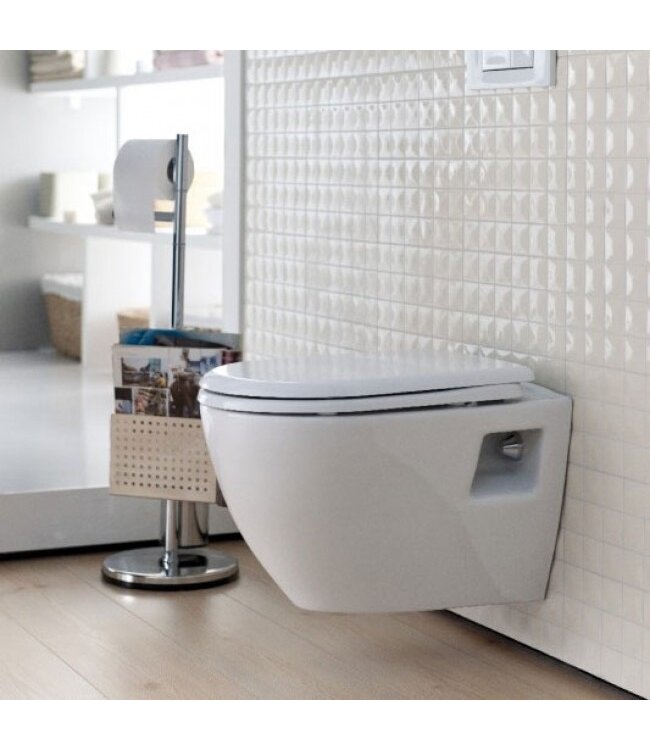 Creavit TP325 Hangtoilet met Bidet 49,5x35,5x33,5cm EasyClean Glans Wit excl.toilet-bril