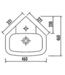Hoekfontein WC Kwartrond 45x45x16cm Keramiek glans Wit met overloop