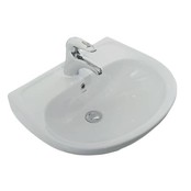 Fontein Halfrond Creavit TP135 35x30x16,5cm Keramiek Glans Wit met Overloop Fontein Halfrond Creavit TP135 35x30x16,5cm Keramiek Glans Wit met Overloop