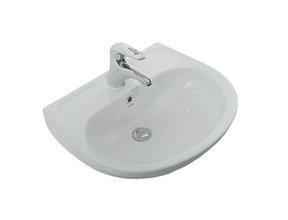 Fontein Halfrond Creavit TP135 35x30x16,5cm Keramiek Glans Wit met Overloop