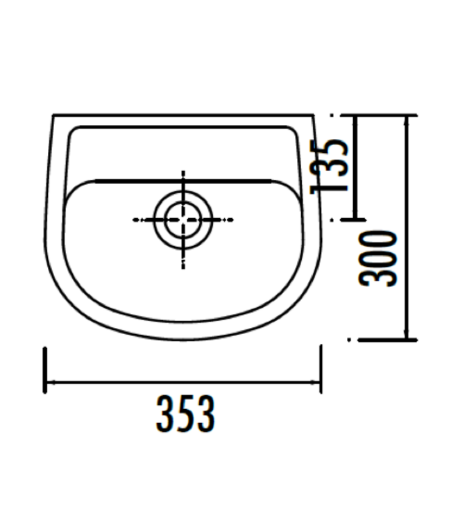 CREAVIT Fontein Halfrond Creavit TP135 35x30x16,5cm Keramiek Glans Wit met Overloop