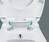 Hangtoilet met bidet geïntegreerde kraan Warm Koud Randloos Glans Wit incl softclose Wc-bril Hangtoilet met bidet geïntegreerde kraan Warm Koud Randloos Glans Wit incl softclose Wc-bril