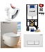 Compleet set Wandcloset met bidet geïntegreerd kraan Creavit Wandcloset + Inbouwreservoir en drukplaat