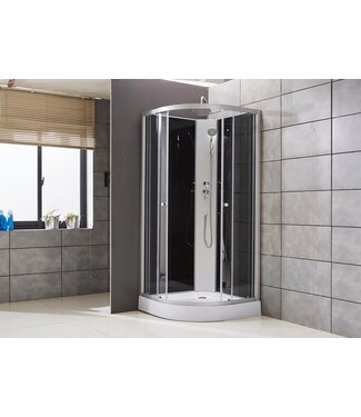 CREAVIT Gesloten Douchecabine Kwartrond 90x90cm Compleet met doucheset Creavit Beauty 5mm Veiligheidsglas 235cm