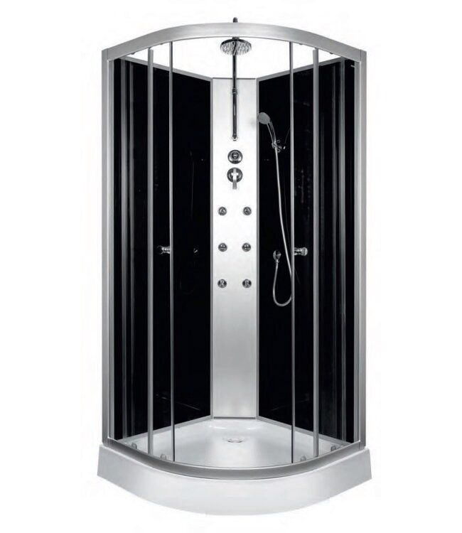 Gesloten Douchecabine Kwartrond 90x90cm Compleet met doucheset Creavit Beauty 5mm Veiligheidsglas 235cm