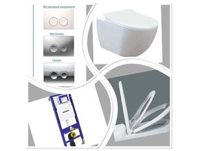 Compleet Geberit UP 100 set met Creavit Hangtoilet met Softclose WC-bril (met of zonder bidet)
