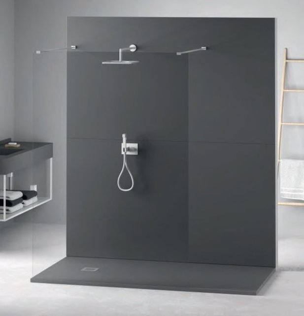 Composiet Douchebak 90x90cm Grijs SLATE (RAL7037) Veroni 3cm Antislip