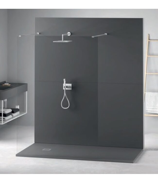 CREAVIT Composiet Douchebak 90x90cm Grijs SLATE (RAL7037) Veroni 3cm Antislip