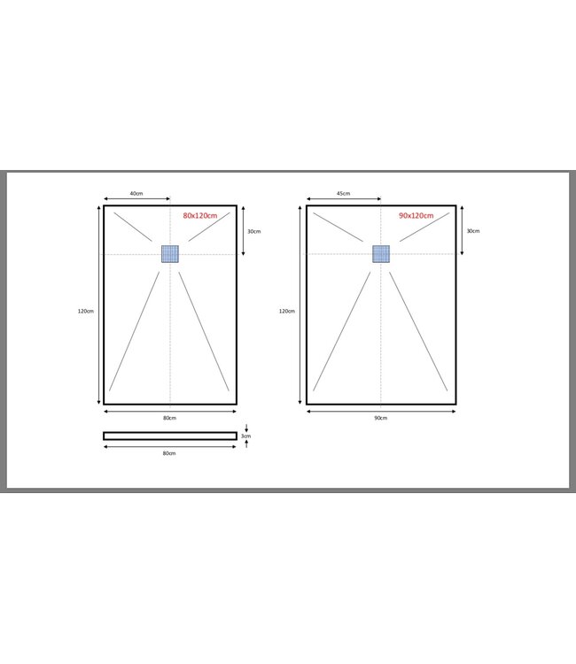 Composiet Douchebak 100x100 Zwart (RAL9003) Veroni 3cm Antislip