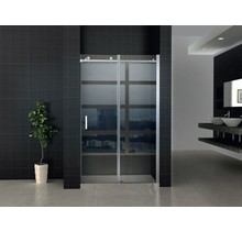 Douchedeur Nisdeur Aloni Slice 120x195cm  Schuifdeur 8mm Veiligheidsglas Nano-coating Verchroomd Rails