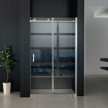 Douchedeur Nisdeur Aloni Slice 120x195cm  Schuifdeur 8mm Veiligheidsglas Nano-coating Verchroomd Rails