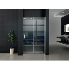 Douchedeur Nisdeur Aloni Slice 120x195cm  Schuifdeur 8mm Veiligheidsglas Nano-coating Verchroomd Rails